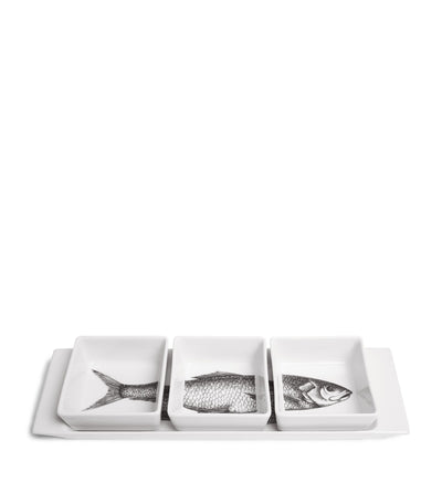 Harrods Fornasetti Porcelian Grande Pesci Appetizer Tableware Set- Buy online at McGrocer