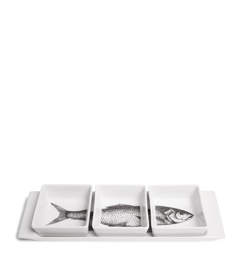 Fornasetti Porcelian Grande Pesci appetizer set - British product