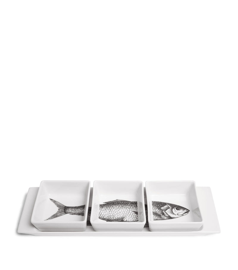 Fornasetti Porcelian Grande Pesci appetizer set - British product