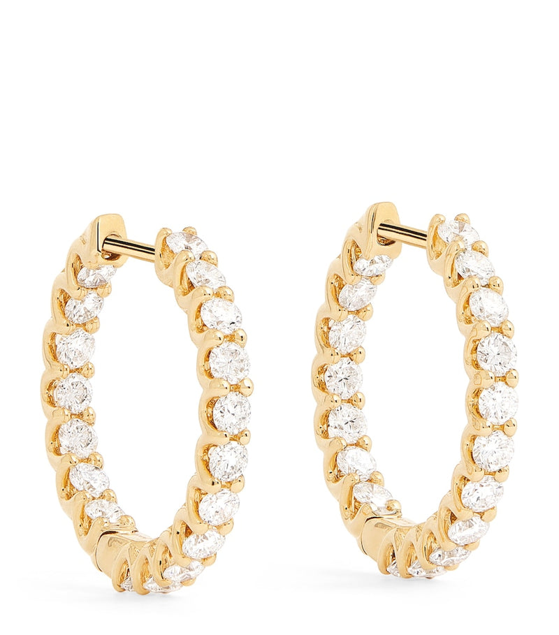 Harrods yellow gold diamond hoop earrings 1.25ctw, UK version