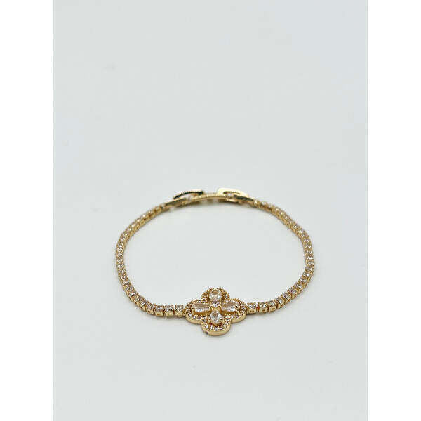 SVNX Clover diamante bracelet in gold, imported from the UK