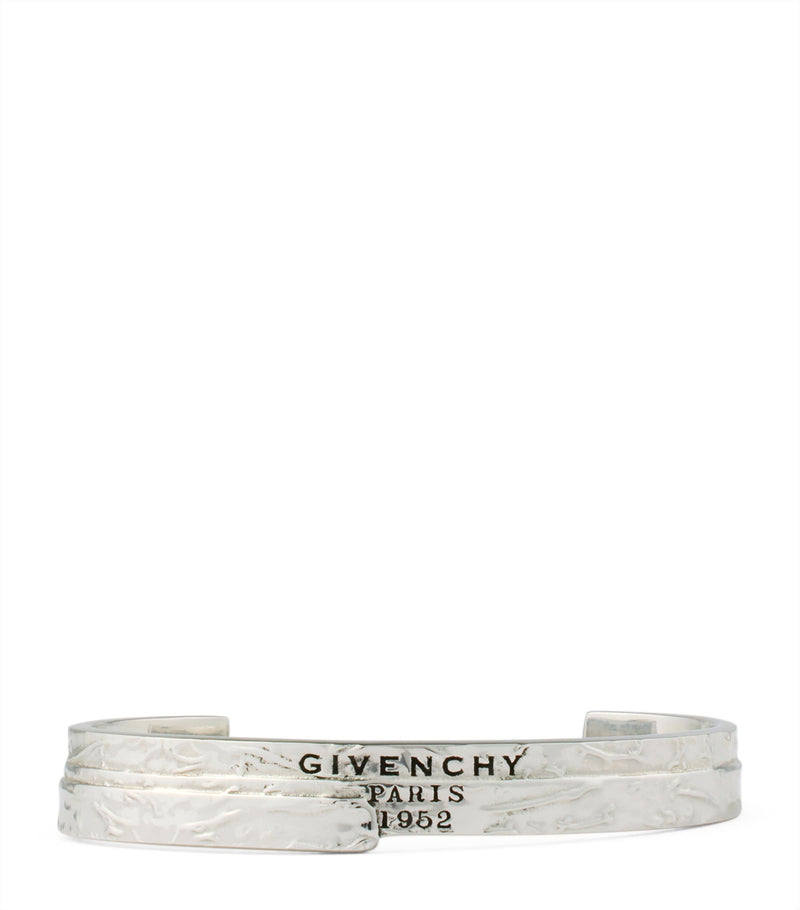 Givenchy silver-tone brass tape cuff bracelet with Paris 1952 - British product