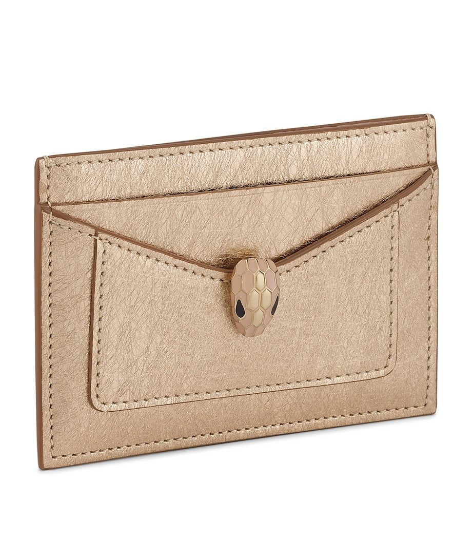 Bvlgari Serpenti Forever card holder in metallic calf leather (British brand)