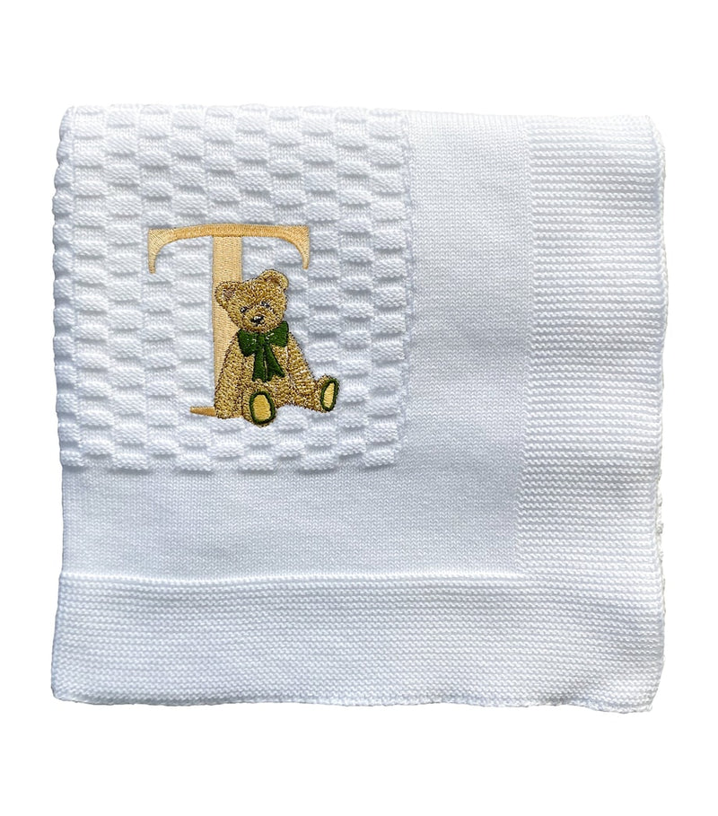 Paint My Dreams monogrammed baby blanket 95cm, imported from the UK
