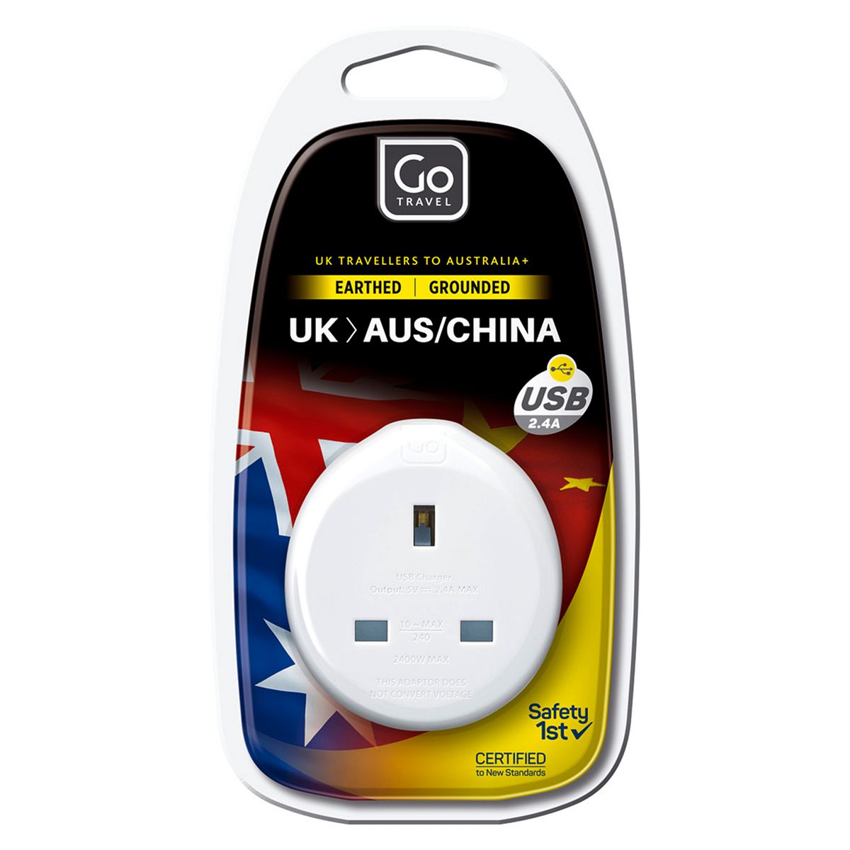 Go Travel UK to Australia/China USB Adaptor GOODS Boots   