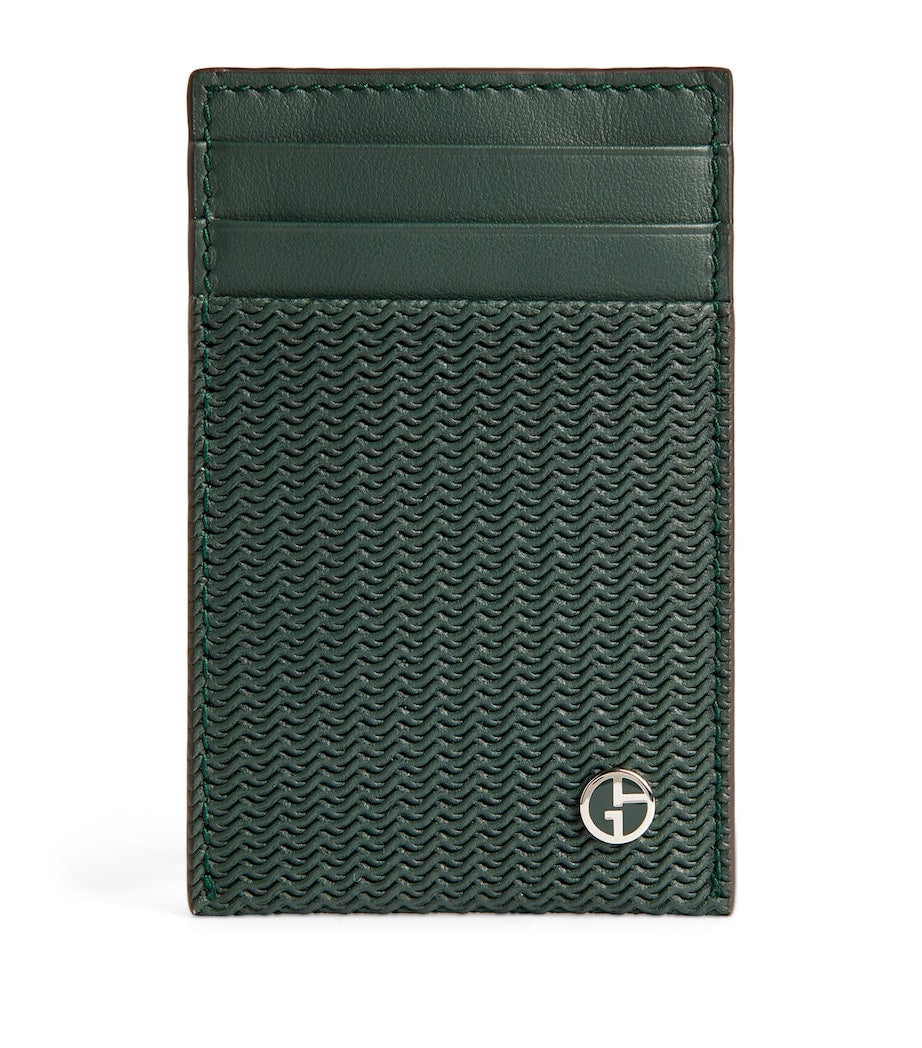 Giorgio Armani Embossed-Leather Card Holder
