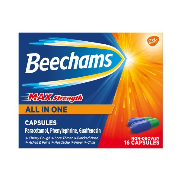 Beechams Max Strength All in One Cold and Flu Capsules 16s GOODS Superdrug   