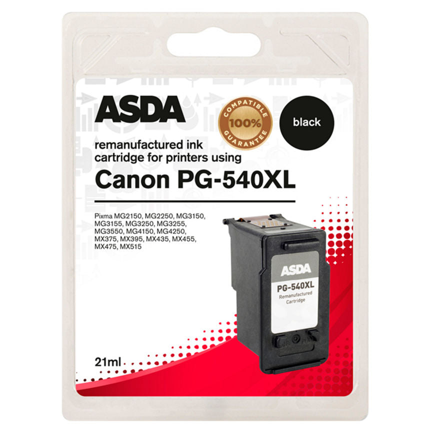 ASDA Canon PG-540XL Black Ink Cartridge General Household ASDA   