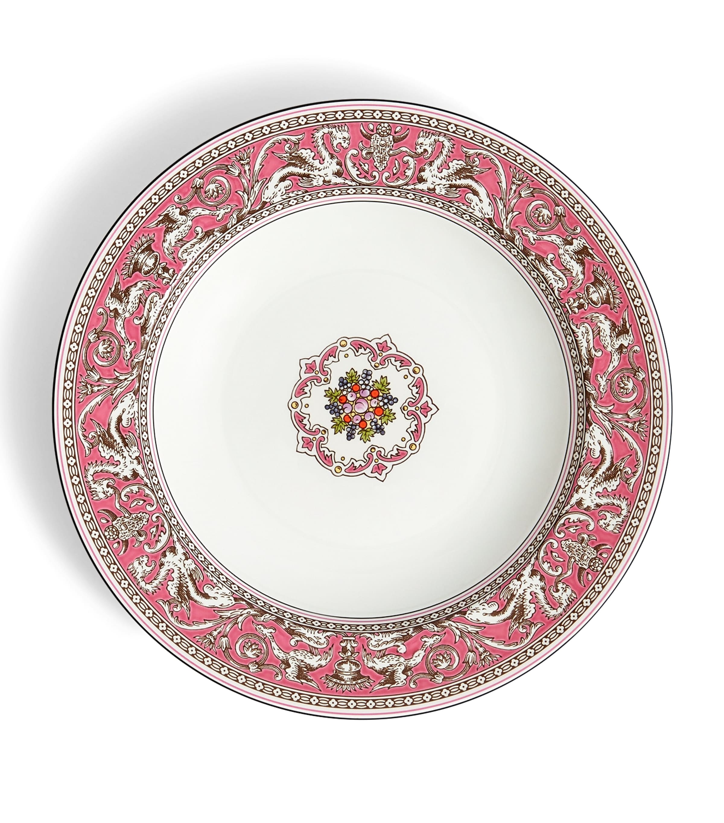 Wedgwood Florentine Fuchsia Rimmed soup bowl 23cm (British brand)