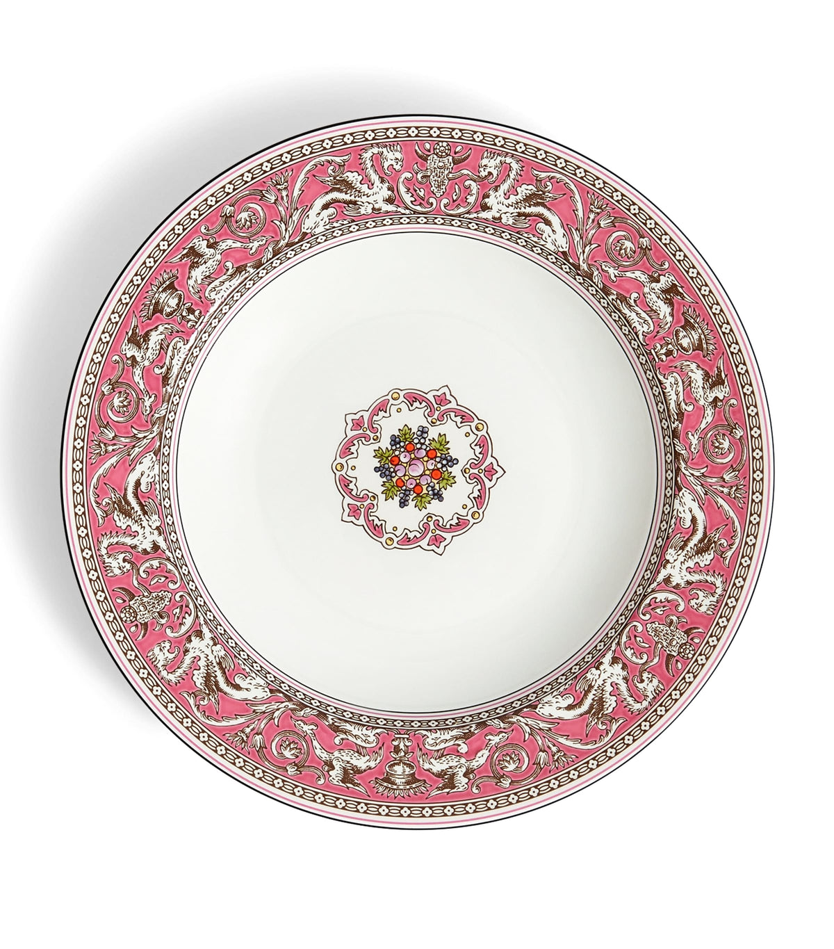 Wedgwood Florentine Fuchsia Rimmed soup bowl 23cm (British brand)