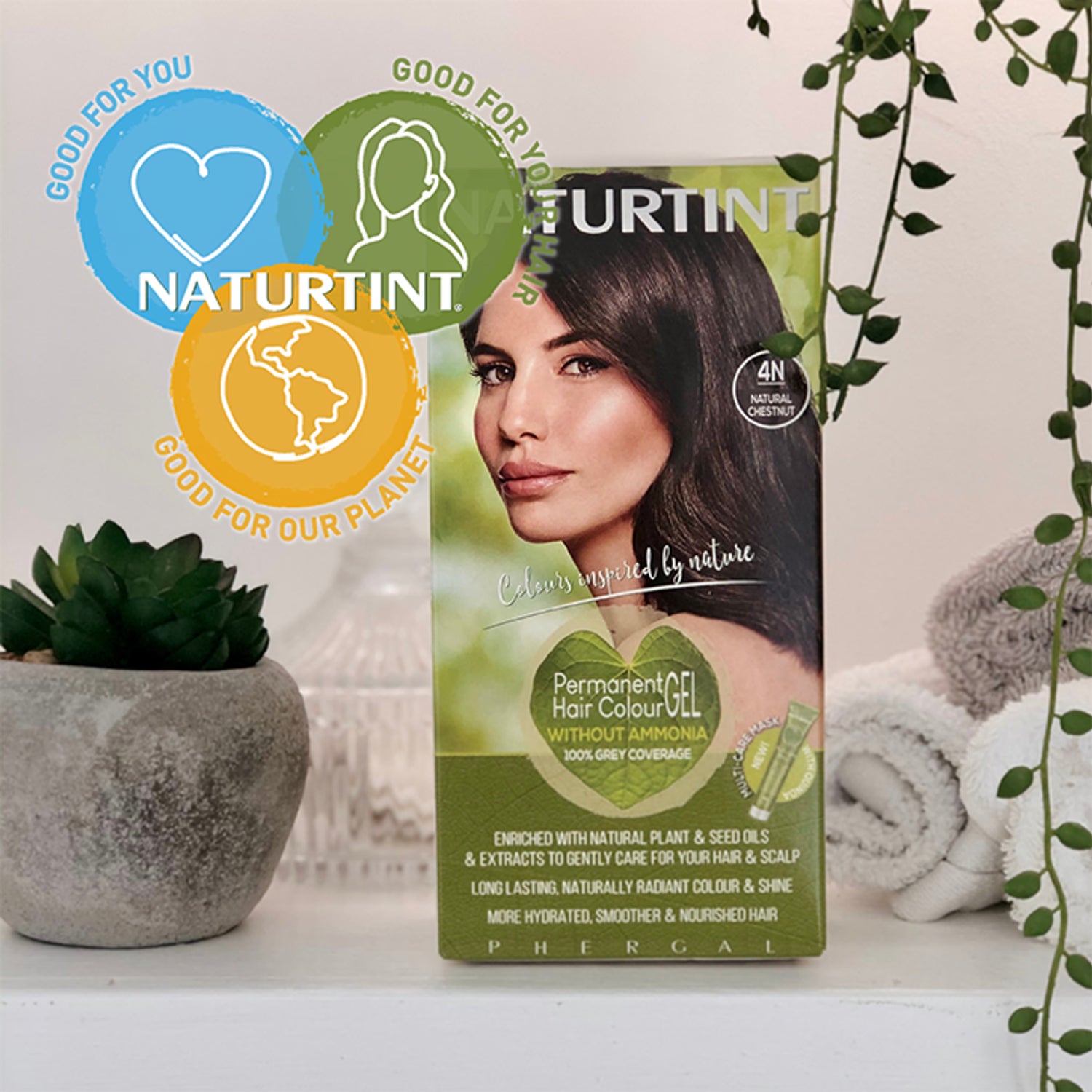 Naturtint permanent hair colour Chestnut 4N (British brand)