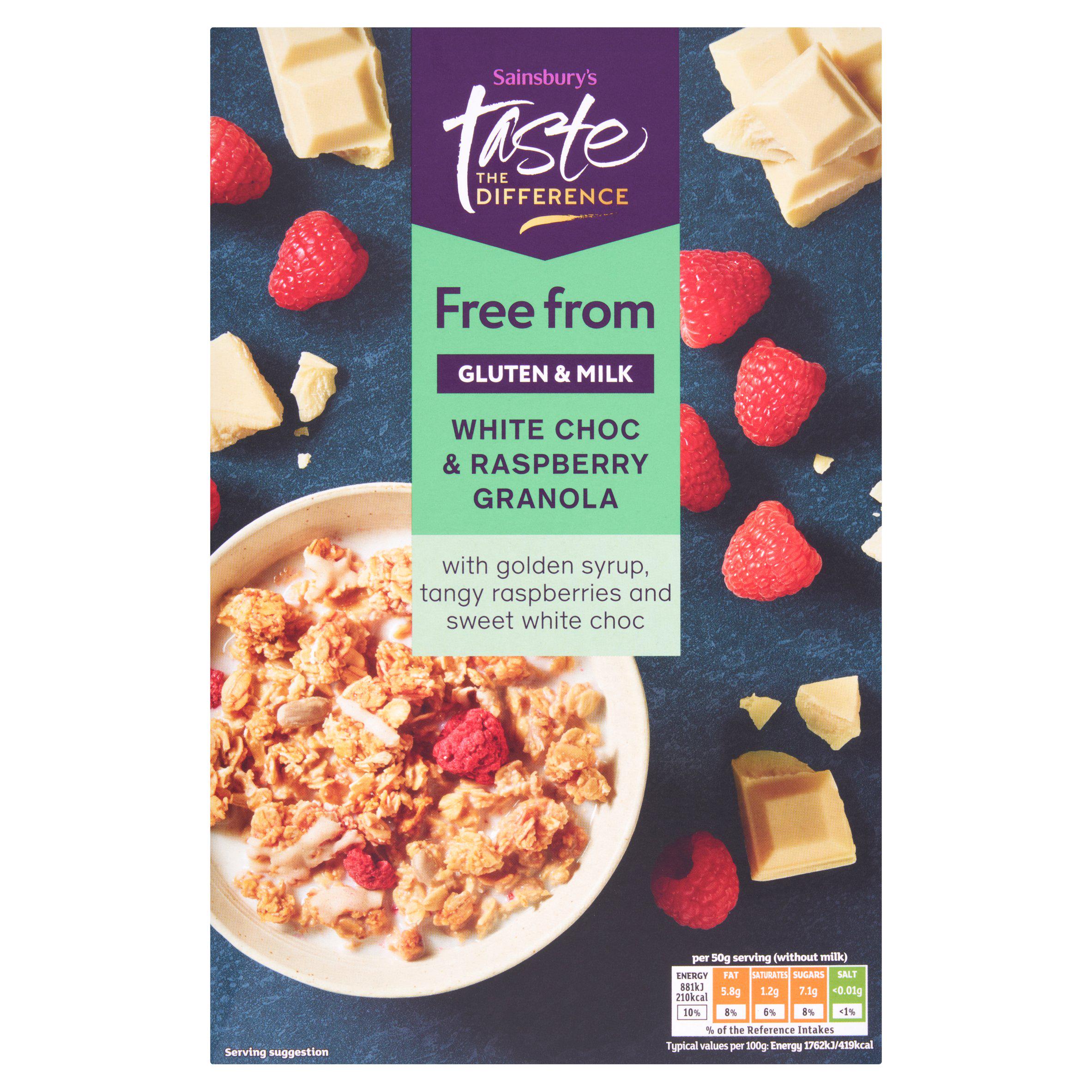 Sainsbury's Free From White Chocolate & Raspberry Granola, Taste the Difference 350g GOODS Sainsburys   