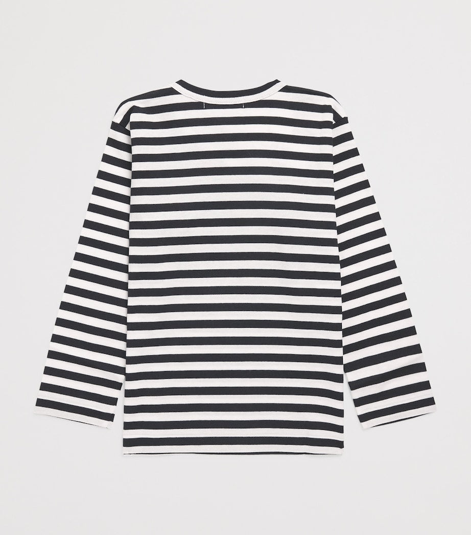 Comme Des Garçons Cotton Stripe Heart Logo T-Shirt (2-6 Years)