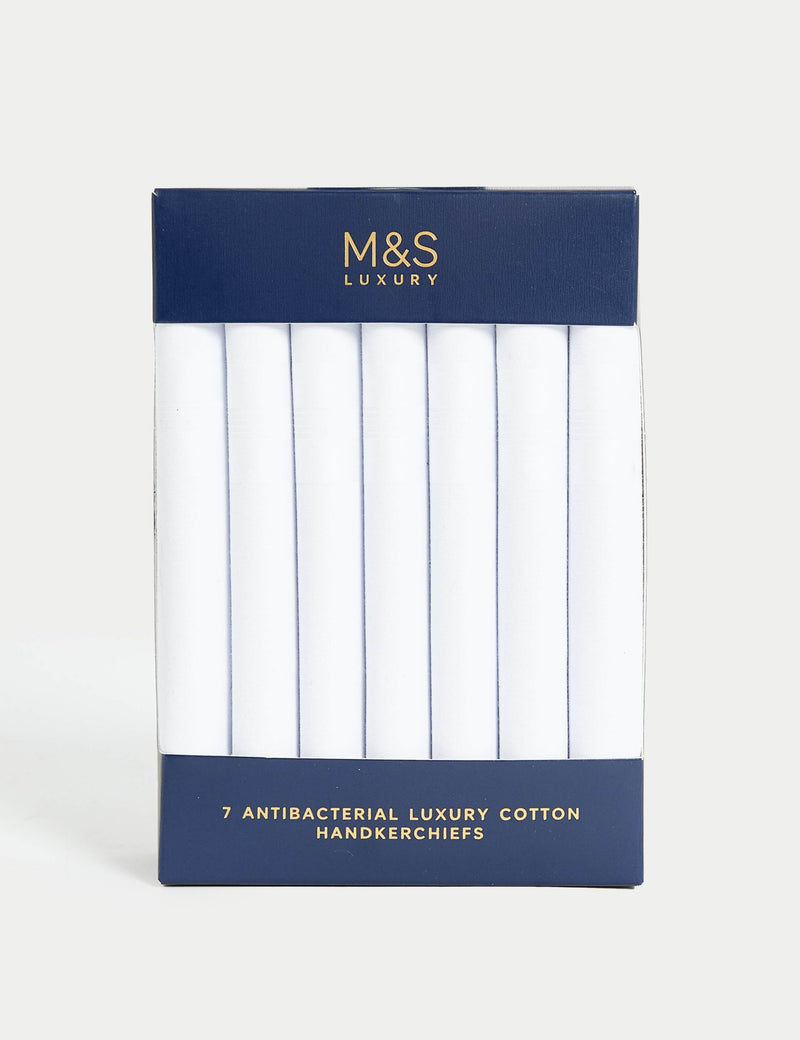 M&S antibacterial cotton handkerchiefs 7pk (British brand)