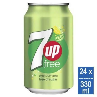 7UP FREE BARCODED CANS 24 X 330ML