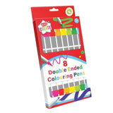 8 Double Ended Colouring Pens Felt Tips   8 per pack