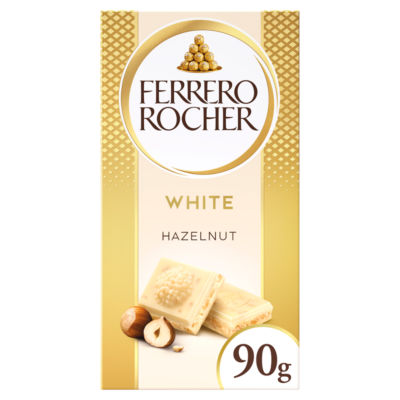 ASDA Barre de Chocolat Blanc aux Noisettes Ferrero Rocher 90g - Acheter en ligne chez McGrocer
