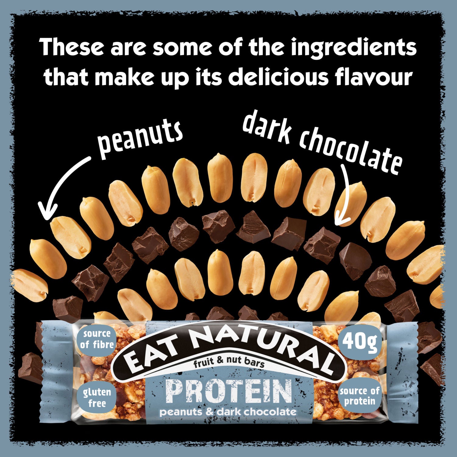 Eat Natural Peanut and Dark Chocolate Fruit Nut Bars - British product