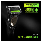 Gillette Labs Razor With Exfoliating Bar, Travel Case - 2 Blades
