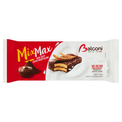 Balconi Mix Max cocoa cream biscuit bar 350g - British product