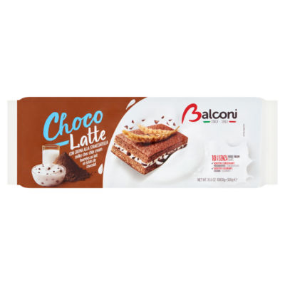 Balconi Choco Latte Milky Choc Chip Cream Chocolate Biscuit Bars 300g