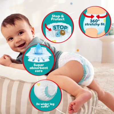 Pampers Baby-Dry Nappy Pants Size 7, 25 Nappies, 17kg+, Essential Pack