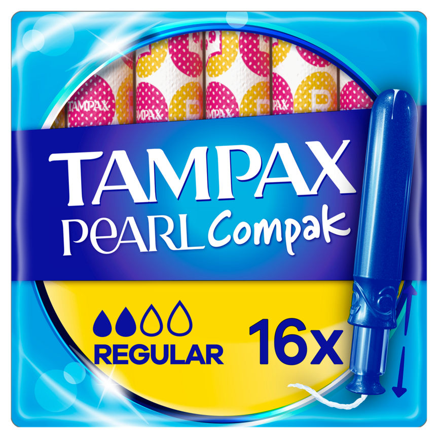 Tampax Pearl Compak Regular Tampons With Applicator X 16 GOODS ASDA   