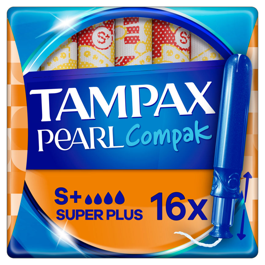 Tampax Pearl Compak Super Plus Tampons With Applicator X 16