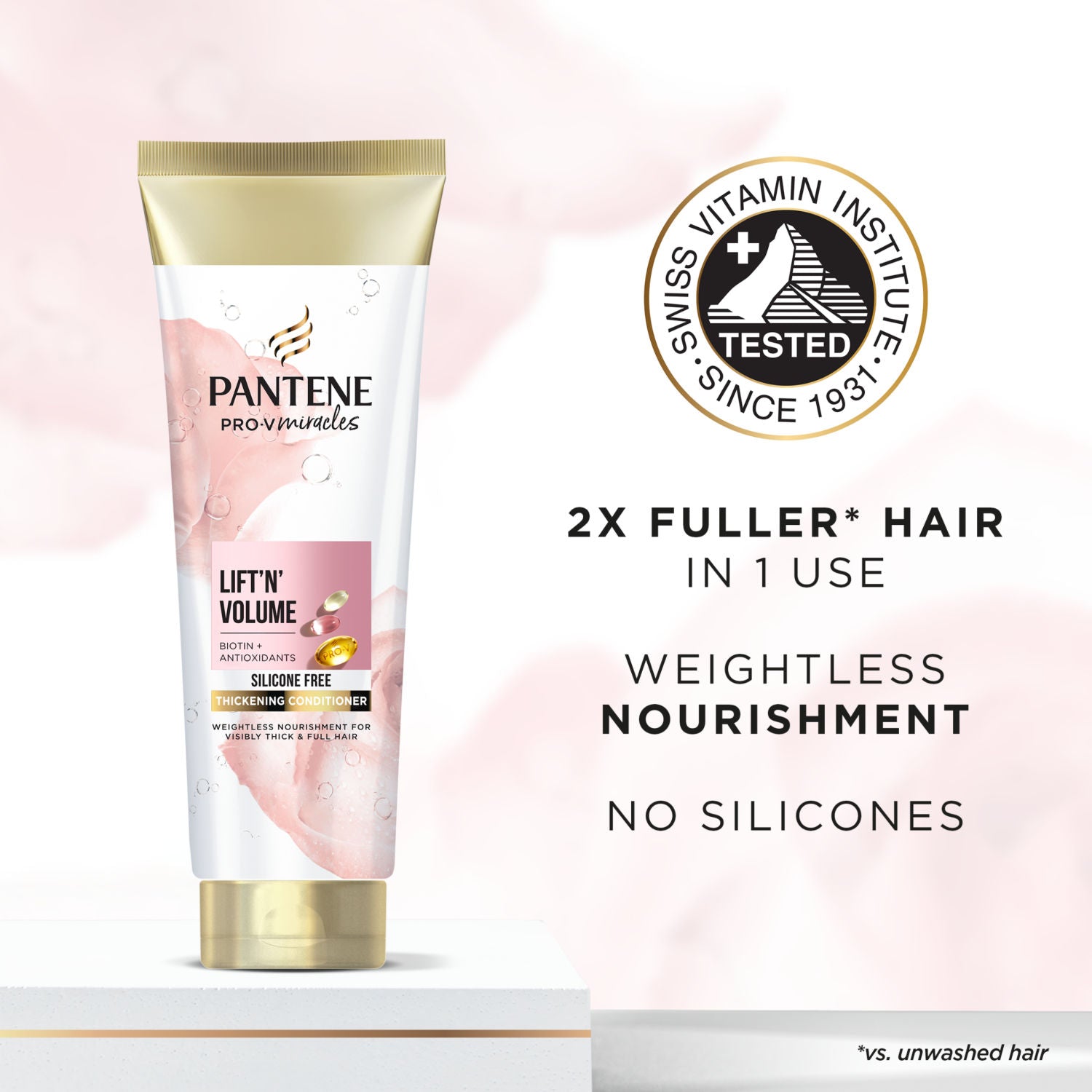 Pantene Lift'N'Volume Thickening Hair Conditioner with Biotin 275ml, imported from the UK
