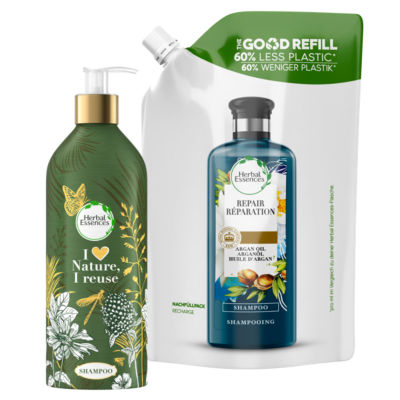 ASDA Herbal Essences Repair Shampoo with Argan Oil Reusable Bottle 430ml- Buy online at McGrocer