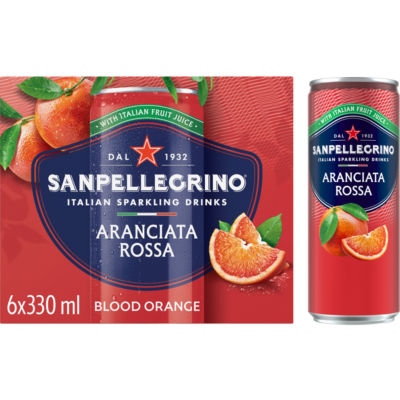 San Pellegrino Blood Orange sparkling drink 6x330ml (British brand)