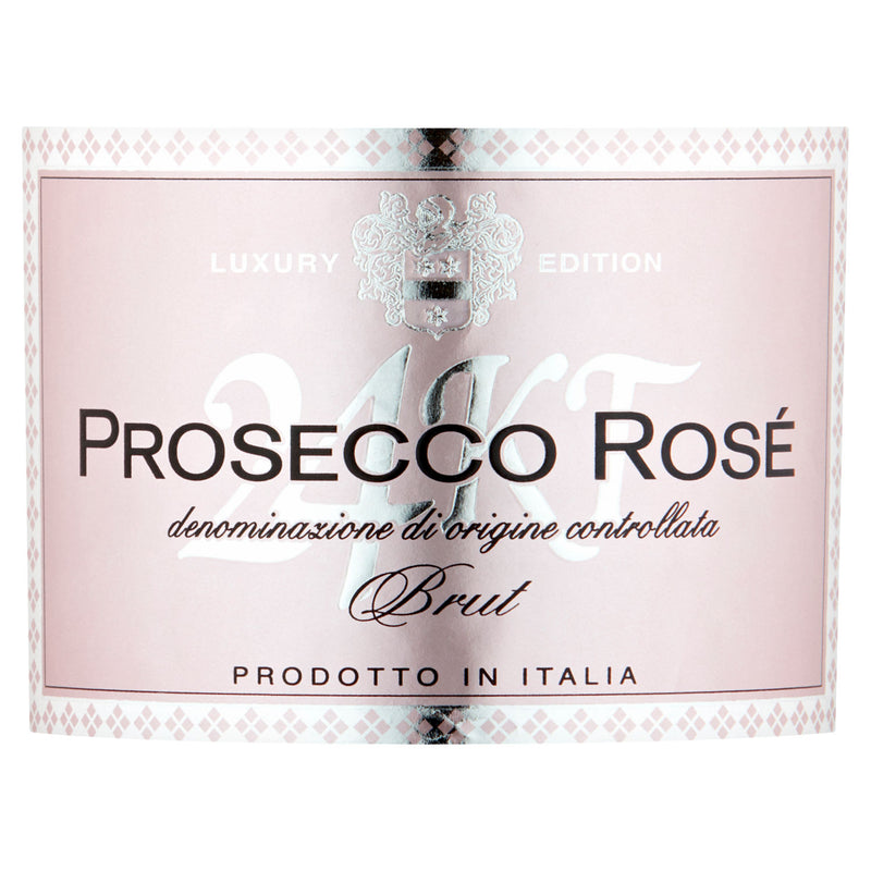 24KT Prosecco Rosé Brut 750ml, imported from the UK