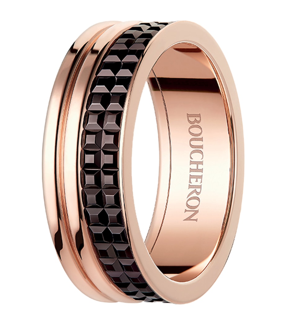 Boucheron Quatre rose gold wedding ring with brown PVD (British brand)