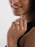 Multicolour cubic zirconia sterling silver ring 7mm width, imported from the UK