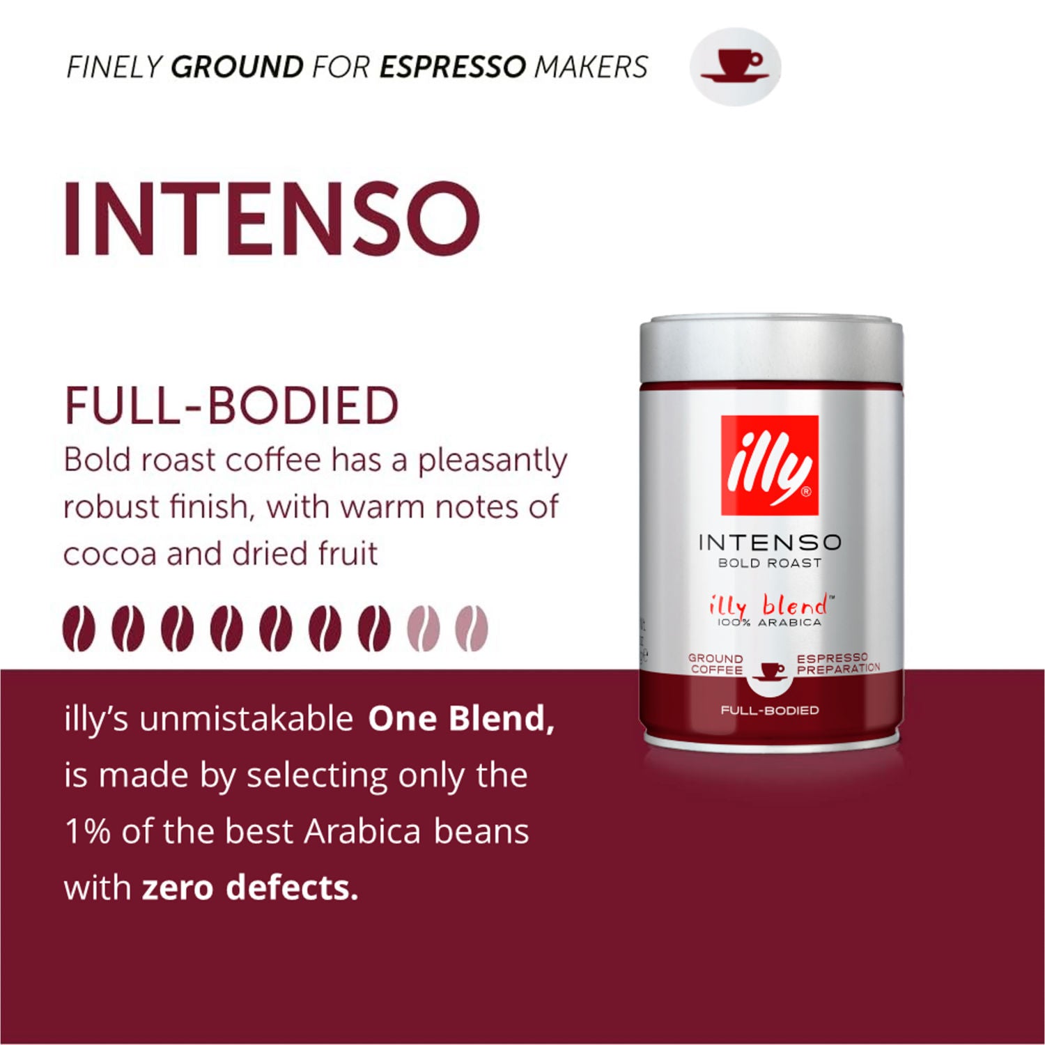 Illy Espresso Intenso Roast ground coffee 250g, UK version