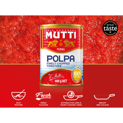 Mutti finely chopped tomatoes 400g can - British product