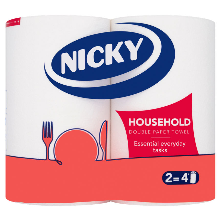 Nicky Household Double Paper Towel 2 Rolls GOODS ASDA   