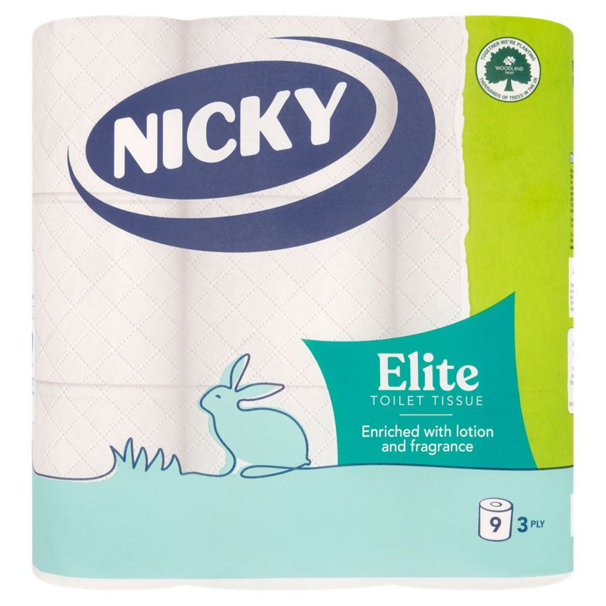 Nicky Elite Toilet Tissue 3 Ply 9 Rolls