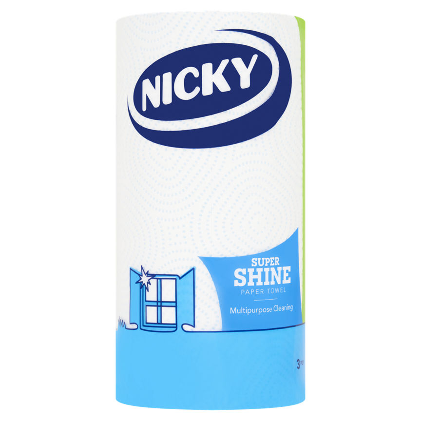 Nicky Super Shine Large Sheets Multi-Purpose Kitchen Towel, 1 Roll GOODS ASDA   