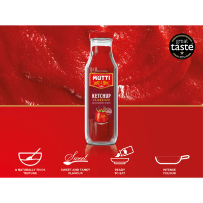 Mutti Tomato Ketchup Classico 300g, imported from the UK