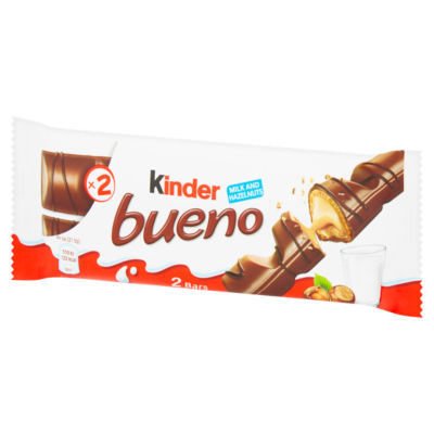Kinder milk chocolate hazelnut twin bar 43g, UK version