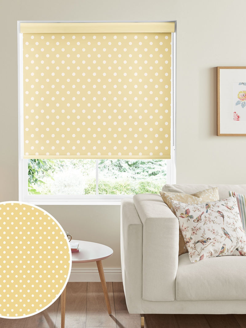 Cath Kidston yellow button spot roller blind (British brand)