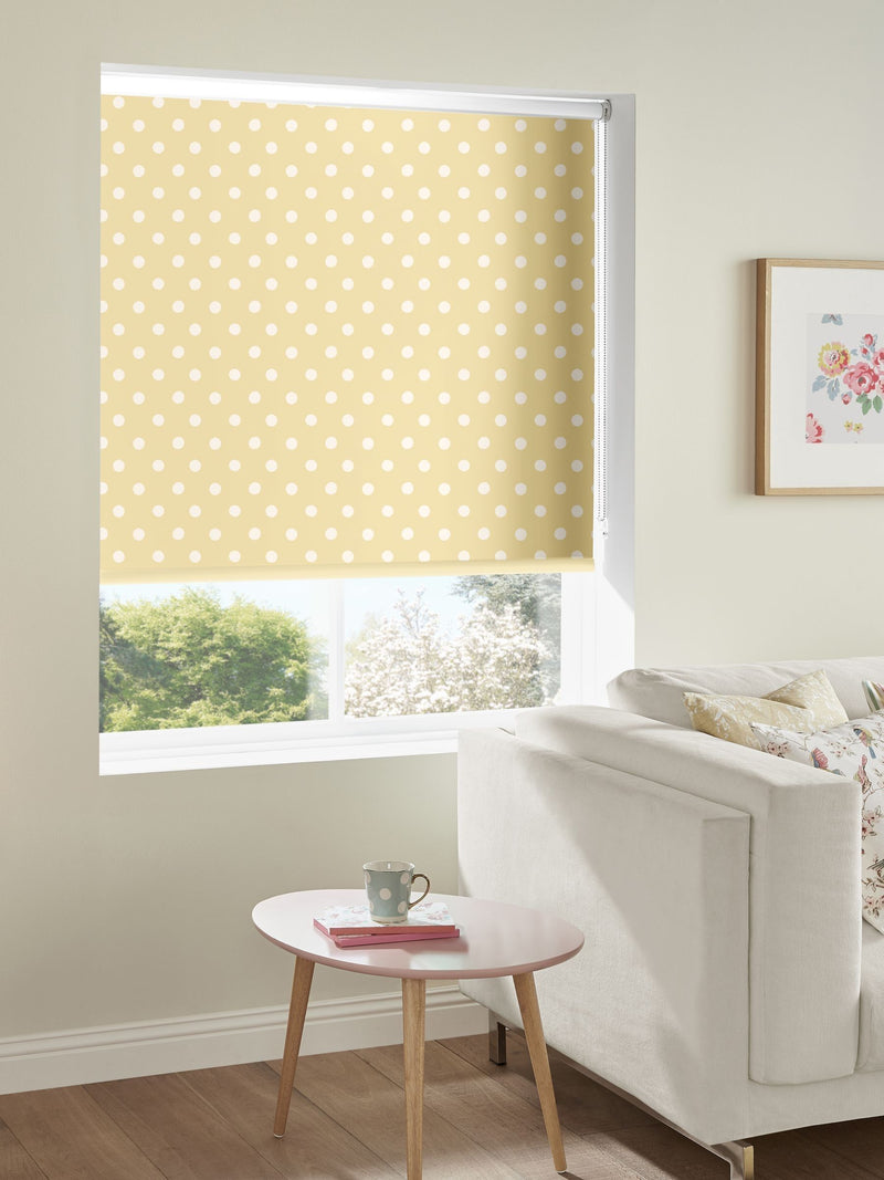 Cath Kidston yellow button spot roller blind (British brand)