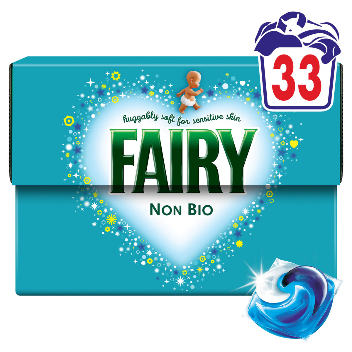 Fairy Non Bio PODS 33 washes laundry detergent - British product