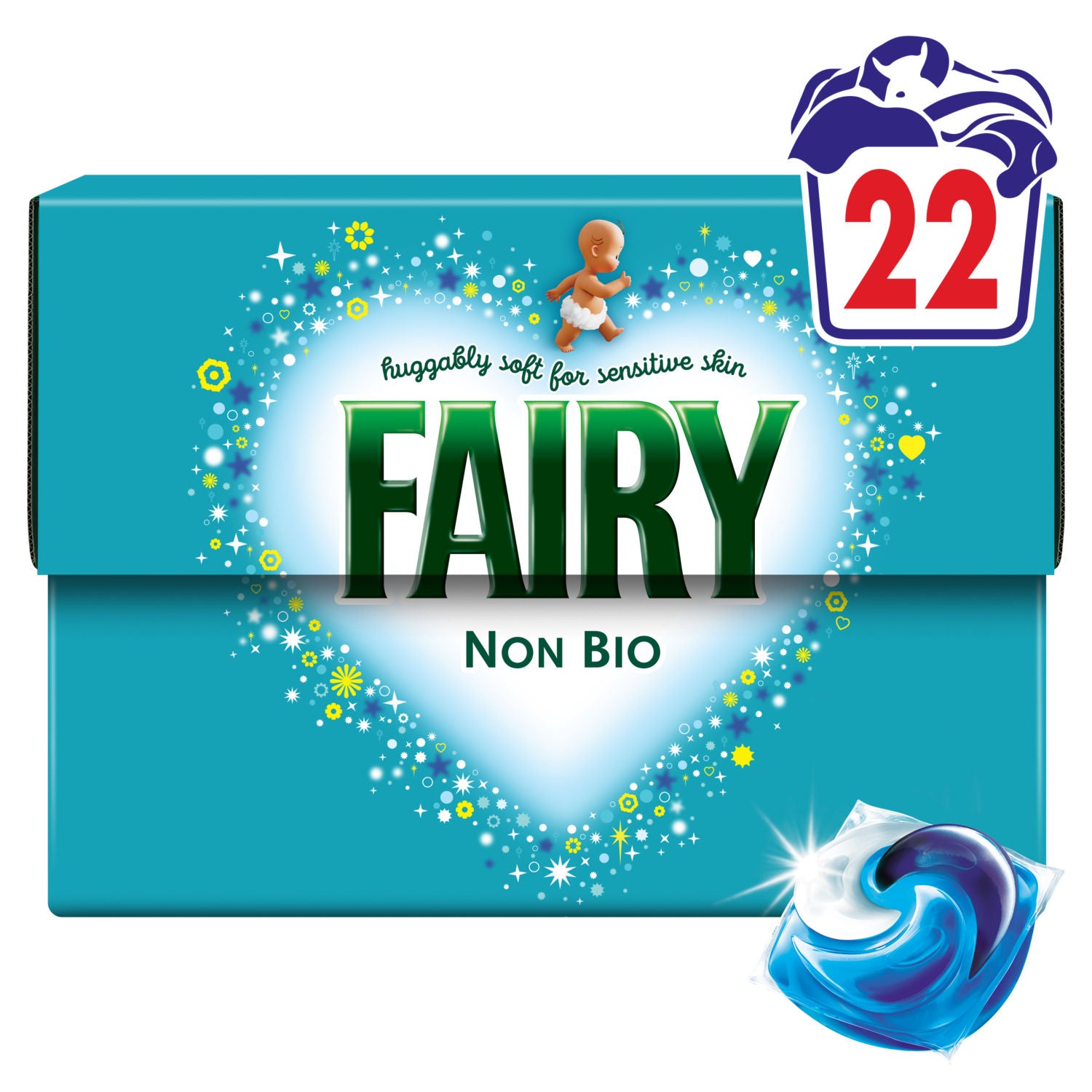 Fairy Non Bio laundry pods 22 washes (British brand)