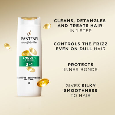 Pantene shampoo Smooth & Sleek 3 in 1 600ml, UK version