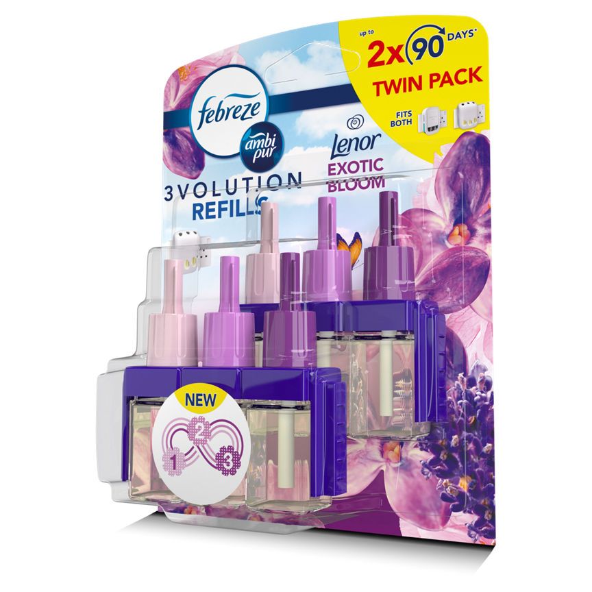 Febreze 3Volution Air Freshener Plug-In Refill Exotic Bloom Twin Pack GOODS ASDA   