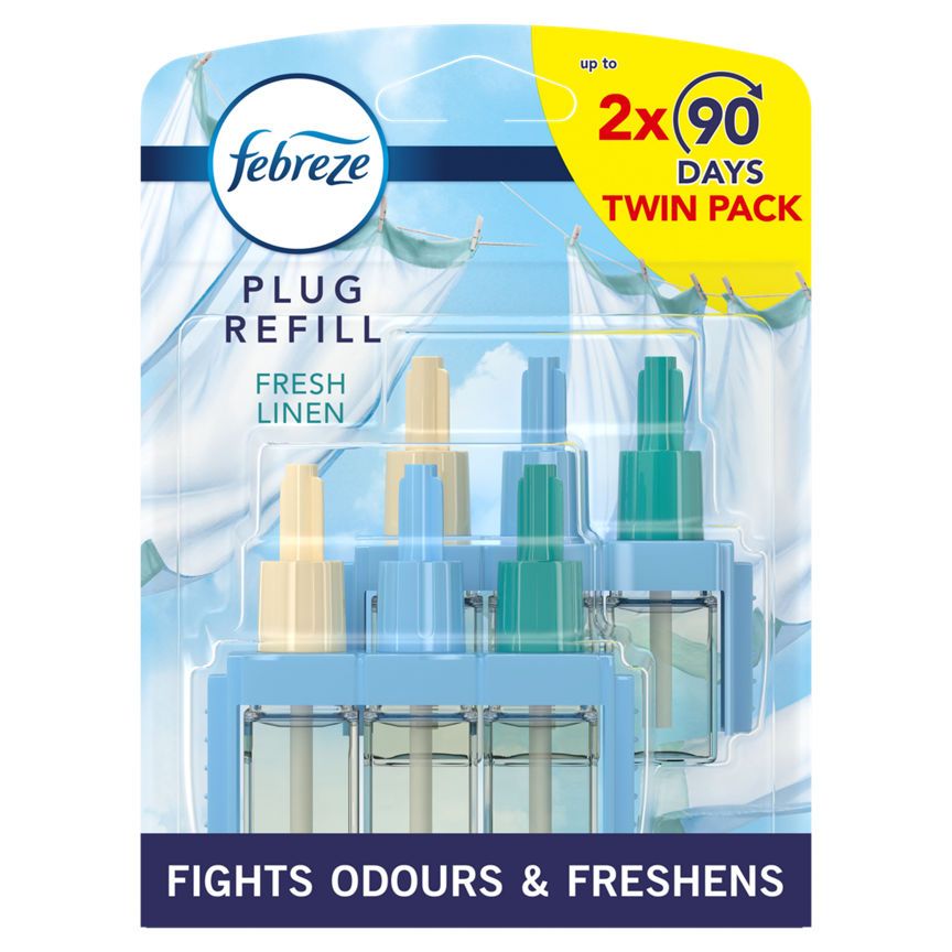 Febreze 3Volution Air Freshener Plug In Refill Fresh Linen Twin Pack