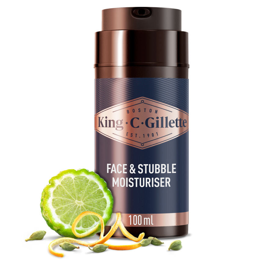 King C. Gillette Face & Stubble Moisturiser, With Signature Scent And Vitamin B, 100ml GOODS ASDA   