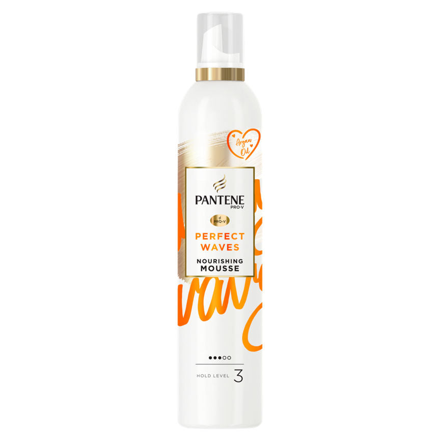 Pantene Pro-V Perfect-Waves Nourishing & Heat Protection Hair Mousse, With Argan Oil